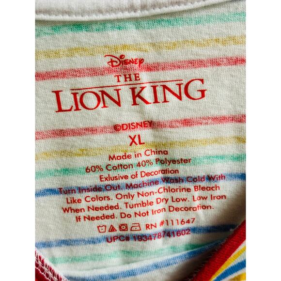 Disneys Lion King Tie Crop Top Multi Rainbow Stripe Size XL - Picture 4 of 4